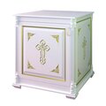 Православный жертвенник с дверкой, белый из дерева, фото 