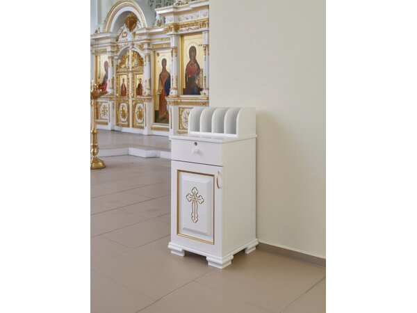 Свечной ящик, ящик спереди, белый из дерева, фото 