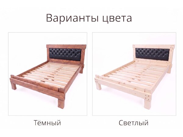Кровать под старину "Купец 3" с каретной стяжкой из дерева, фото 